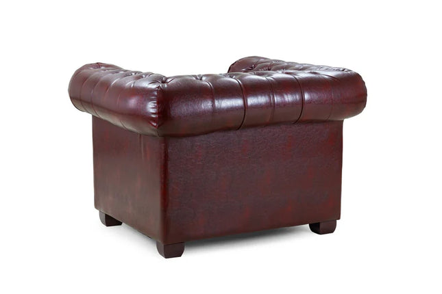 Chesterfield Sofa Red Armchair 1 Seater