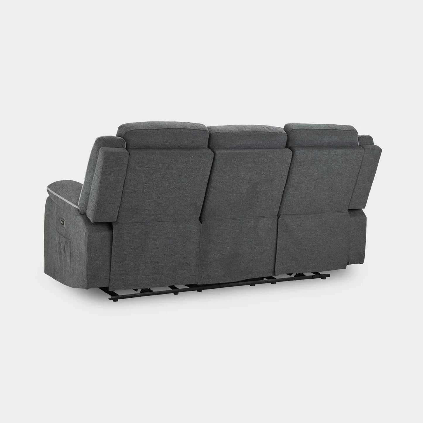 Flint 3 Seater Electric Recliner Sofa – Stylish Graphite Fabric Comfort Seating