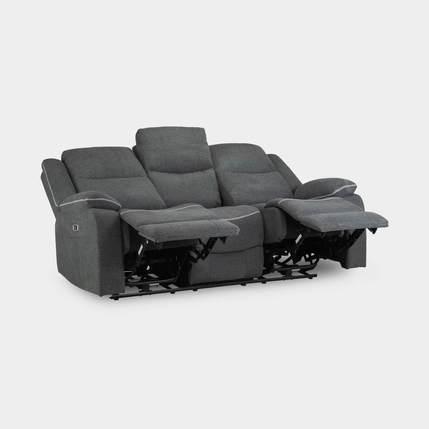 Flint 3 Seater Electric Recliner Sofa – Stylish Graphite Fabric Comfort Seating