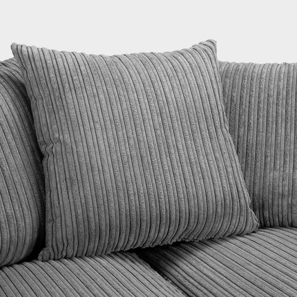 Pebble Jumbo Corded 3 Seater Sofa – Stylish Grey Comfort Seating