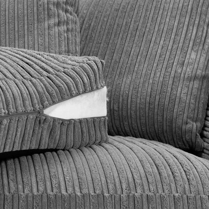 Pebble Jumbo Corded 3 Seater Sofa – Stylish Grey Comfort Seating