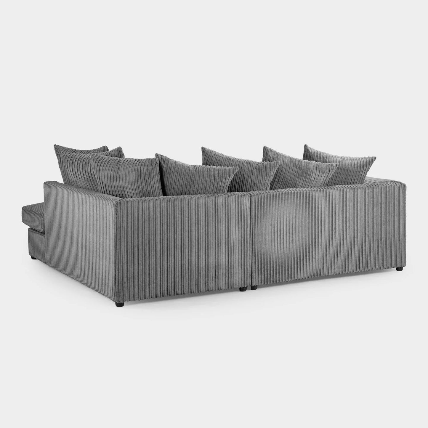 Pebble Corded Sofa L Shape Corner – Stylish Grey Right Hand Comfort Seating