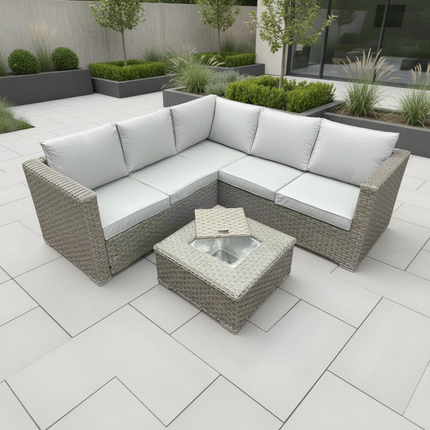 Napa Luxury Rattan Ice bucket Corner Garden Set Outdoor Patio Furniture