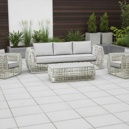 Malibu Rattan Garden Furniture Sofa Set - Beige