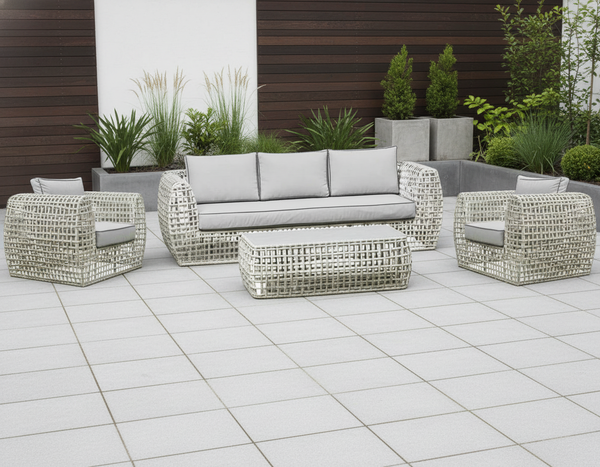 Malibu Rattan Garden Furniture Sofa Set - Beige