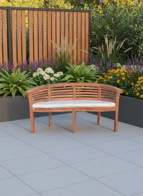 Teak Harmony Curved Horizon Bench 3 Seater Extra Thick