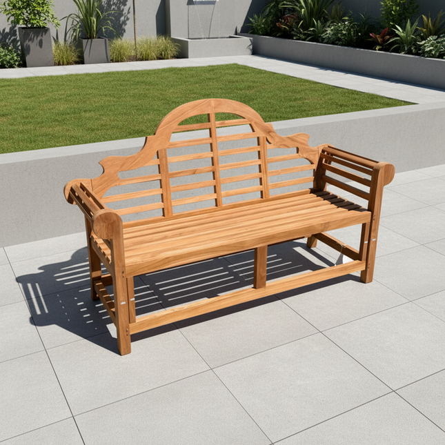 Teak Lutyen Bench 3 Seater Garden