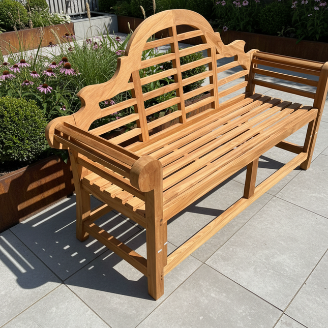 Teak Lutyen Bench 3 Seater Garden