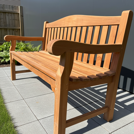 Stunning Heavy Duty Extra Thick Teak Bench 3 Seater Garden