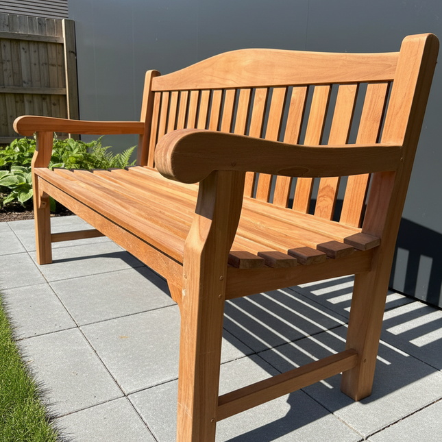 Stunning Heavy Duty Extra Thick Teak Bench 3 Seater Garden