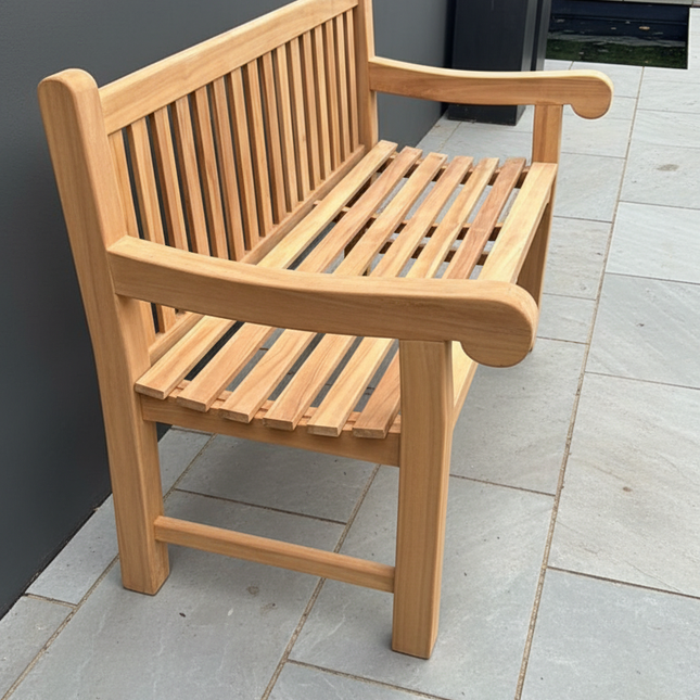 Stunning Heavy Duty Extra Thick Teak Bench 3 Seater Garden