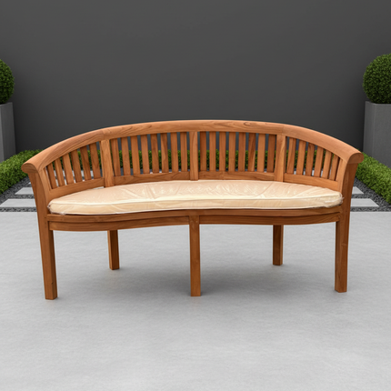 Teak Harmony Vertical Curved Bench 3 Seater