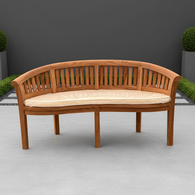 Teak Harmony Vertical Curved Bench 3 Seater