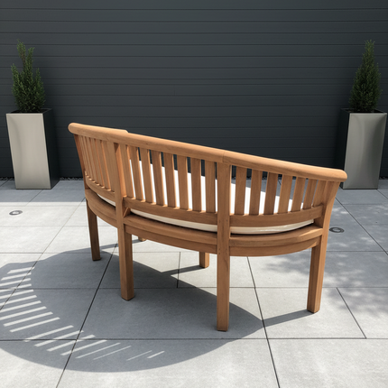 Teak Harmony Vertical Curved Bench 3 Seater