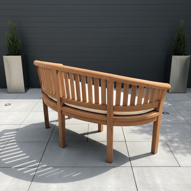 Teak Harmony Vertical Curved Bench 3 Seater