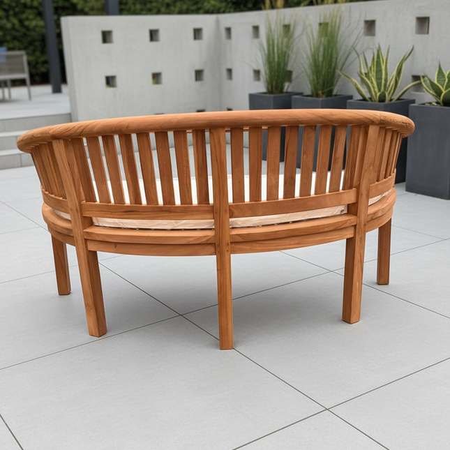 Teak Harmony Vertical Curved Bench 3 Seater