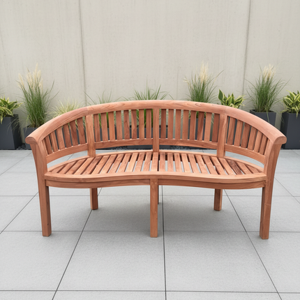 Teak Harmony Vertical Curved Bench 3 Seater