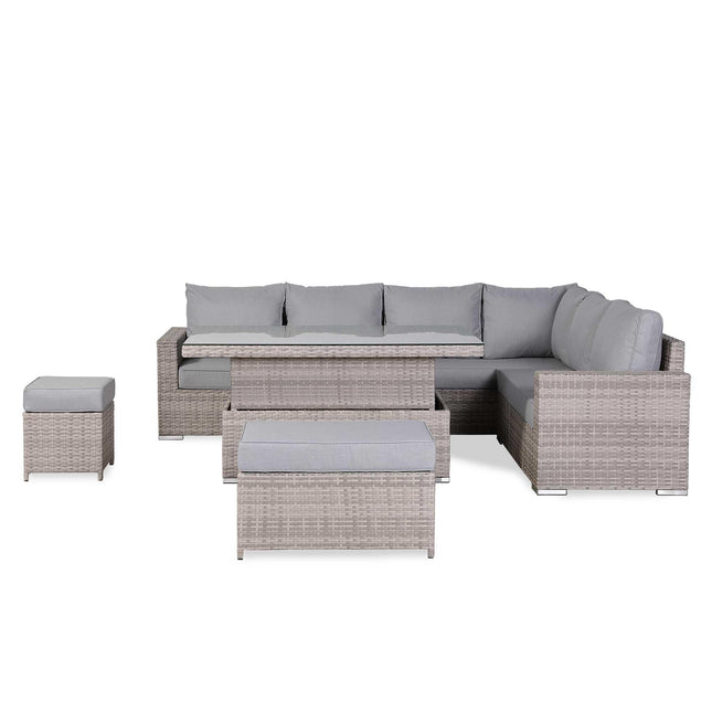 Ashford Rattan Garden Furniture Corner Sofa Set With Rising Table (Rectangle) - Right Hand