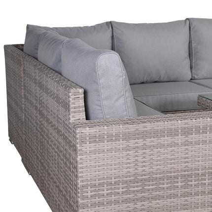 Ashford Rattan Garden Furniture Corner Sofa Set With Rising Table (Rectangle) - Left Hand