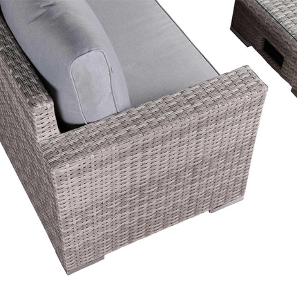 Ashford Rattan Garden Furniture Corner Sofa Set With Rising Table (Rectangle) - Left Hand