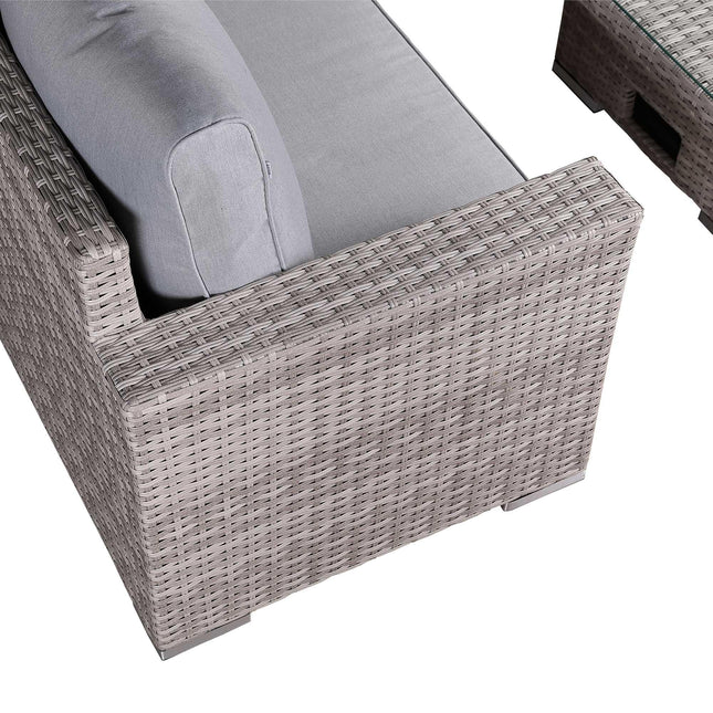 Ashford Rattan Garden Furniture Corner Sofa Set With Rising Table (Rectangle) - Left Hand