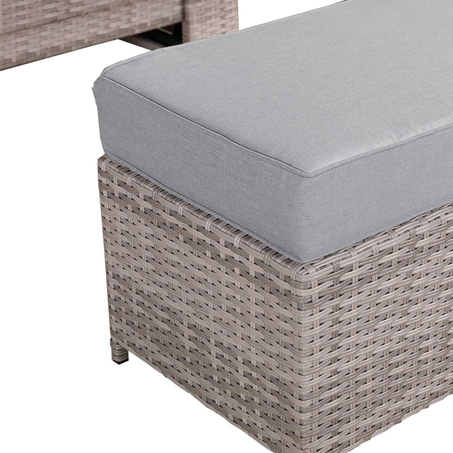 Ashford Rattan Garden Furniture Corner Sofa Set With Rising Table (Rectangle) - Left Hand