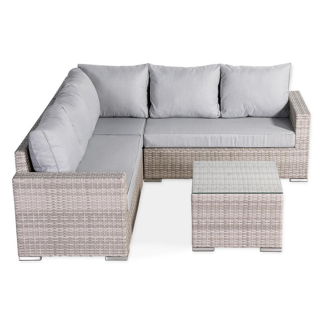 Ashford Rattan Garden Furniture Corner Sofa Set With Coffee Table - Left Hand
