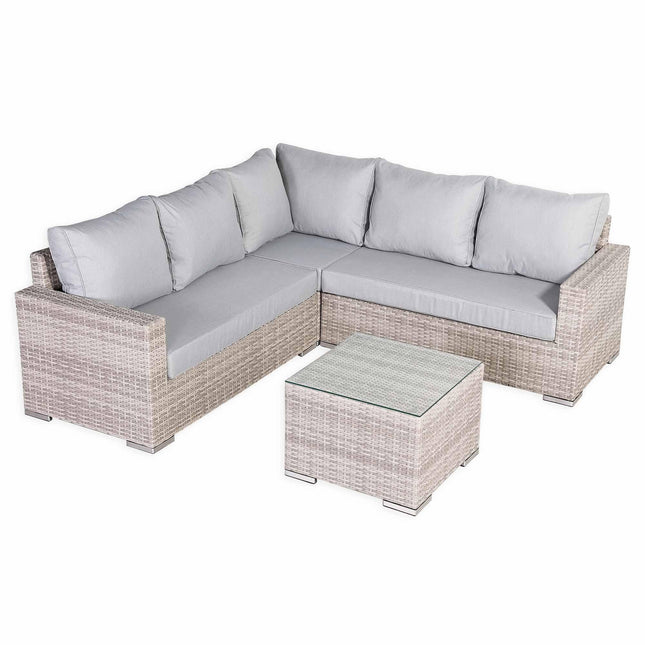 Ashford Rattan Garden Furniture Corner Sofa Set With Coffee Table - Left Hand