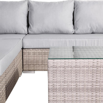 Ashford Rattan Garden Furniture Corner Sofa Set With Coffee Table - Left Hand
