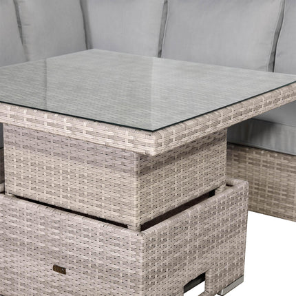 Ashford Rattan Garden Furniture Corner Sofa Set With Rising Table - Left Hand