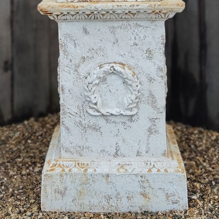 Ornate Cast Iron Plinth – Antique Cream
