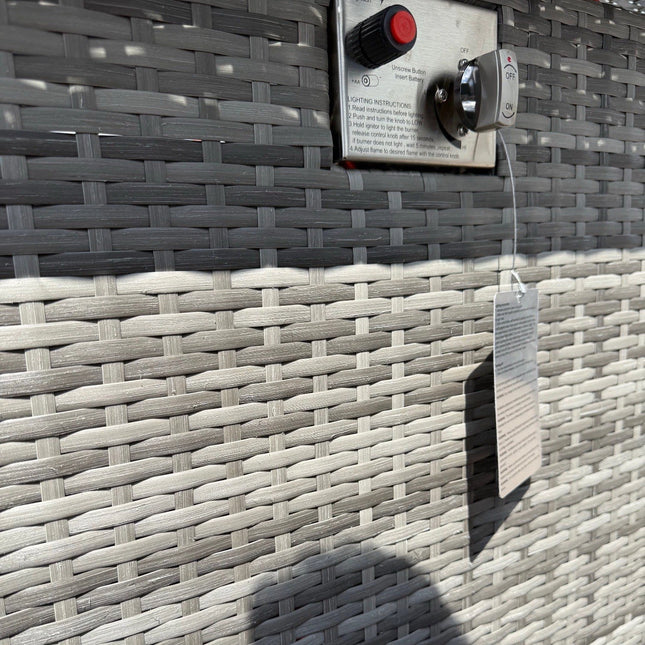 Oasis Rattan Garden Furniture Fire Pit Corner Sofa Set